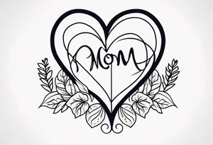 heart with “mom” tattoo idea