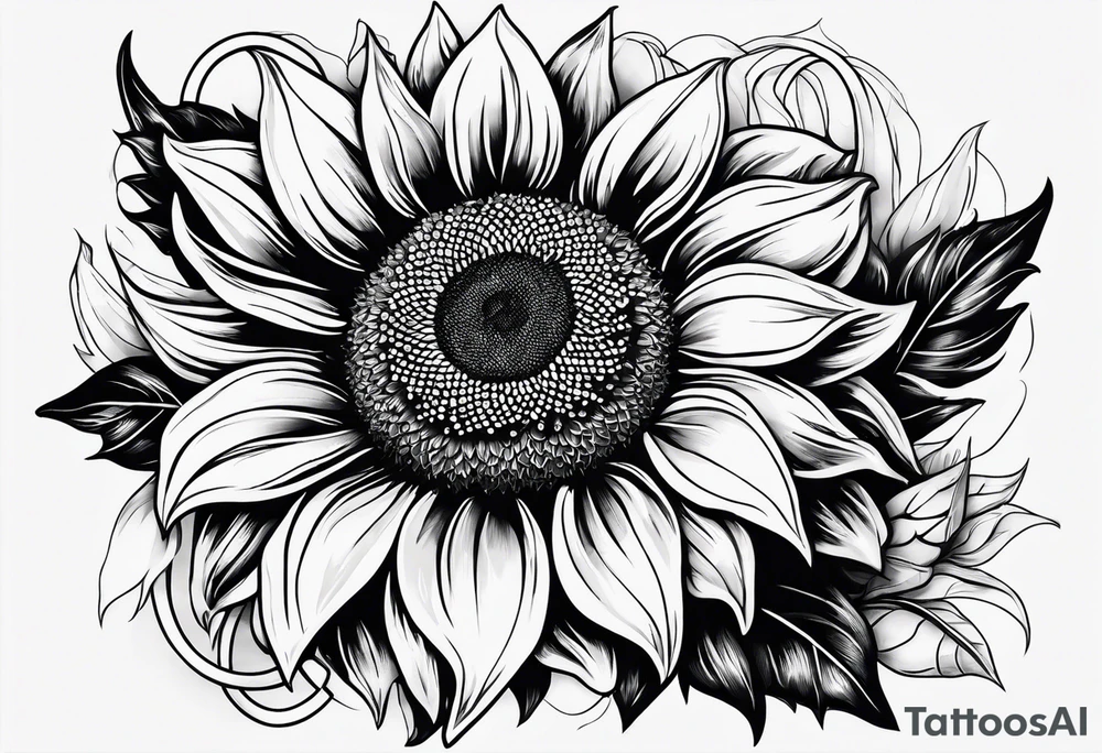 Sunflower and horseshoe tattoo idea
