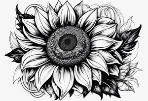 Sunflower and horseshoe tattoo idea