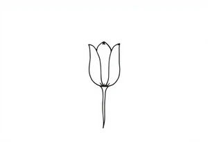 Tulip, tulip line style tattoo, hidden S letter in Tattoo, more better lines tattoo idea