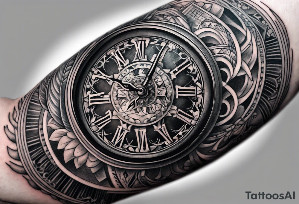 forearm for men and money with ace card tattoo idea