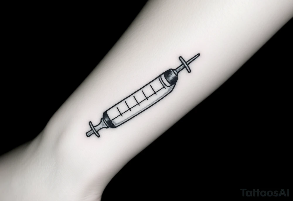 nurse syringe crossing like crossbones tattoo idea
