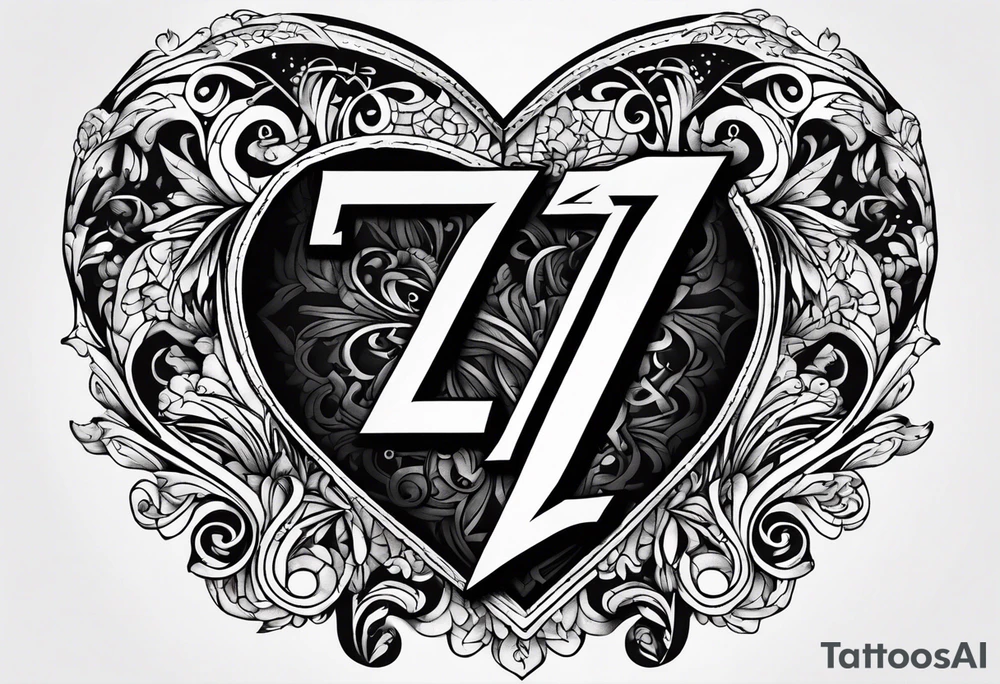 Letter Z that looks like a heart tattoo idea