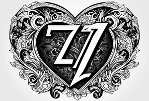 Letter Z that looks like a heart tattoo idea