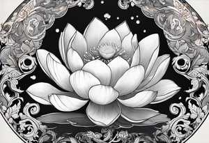 A sleeve with a a Rhaven A white Lotus 1990 and something showing change with the Rhaven tattoo idea