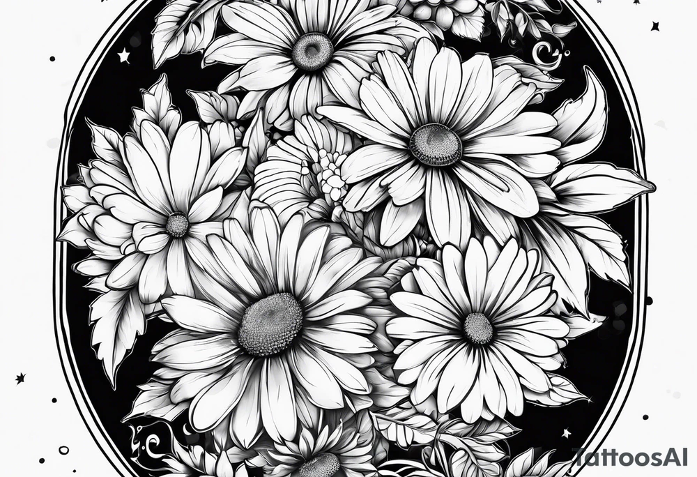 kids names with daisys tattoo idea
