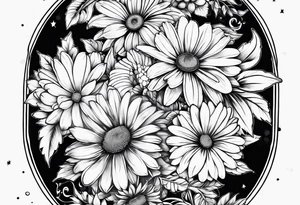 kids names with daisys tattoo idea