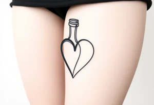 Heart shape bottle tattoo idea