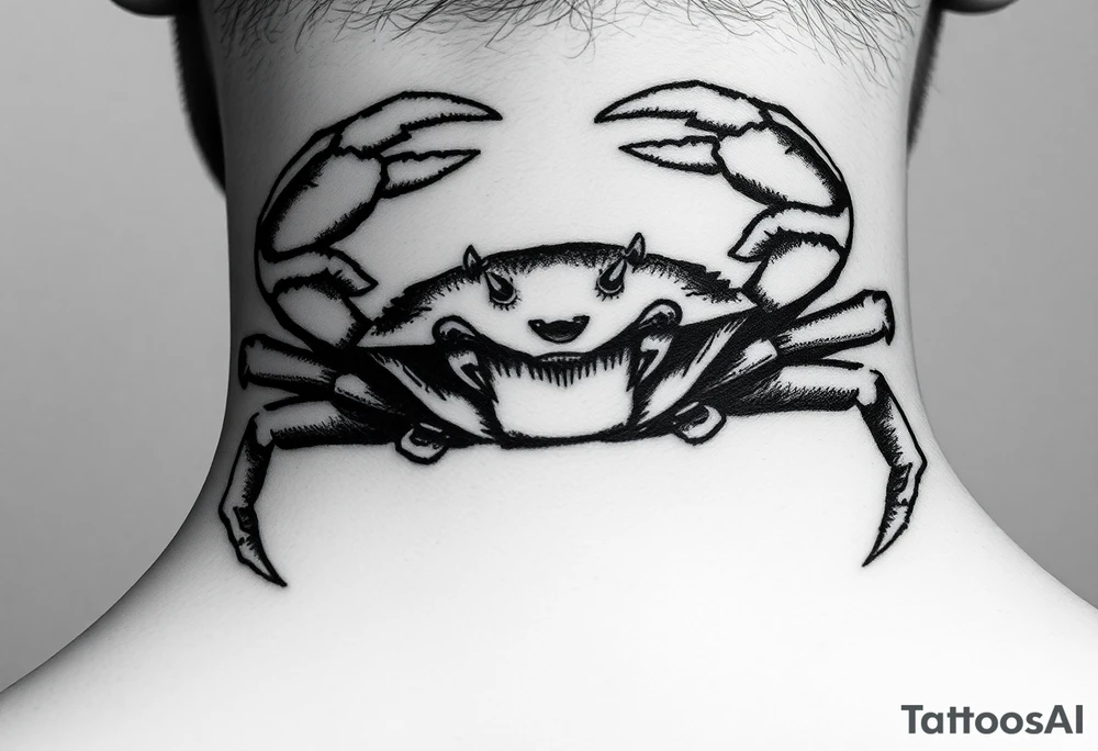powerful vicious crab ready to defend proudly showing off that a crab is the sign of a cancerg tattoo idea