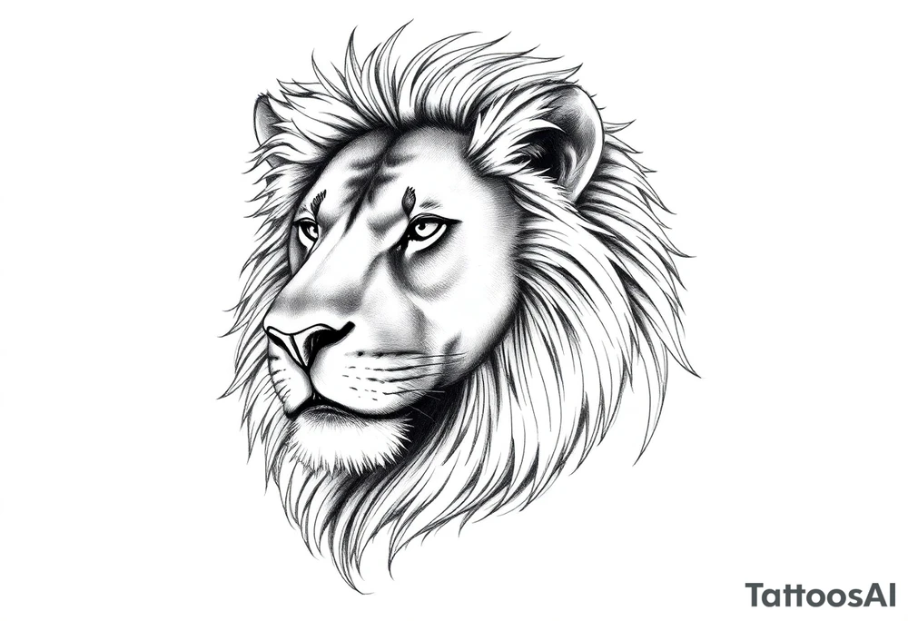 Realistic lion tattoo idea