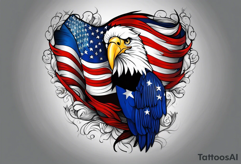 Tattoo design that incorporates the United States flag and the Philippines flag tattoo idea