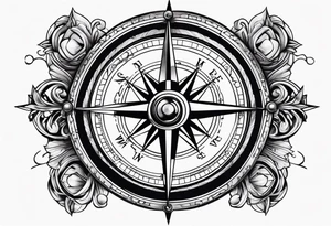 compass with broken chain tattoo idea