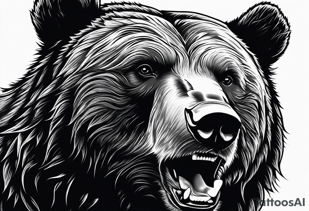 angry bear tattoo idea