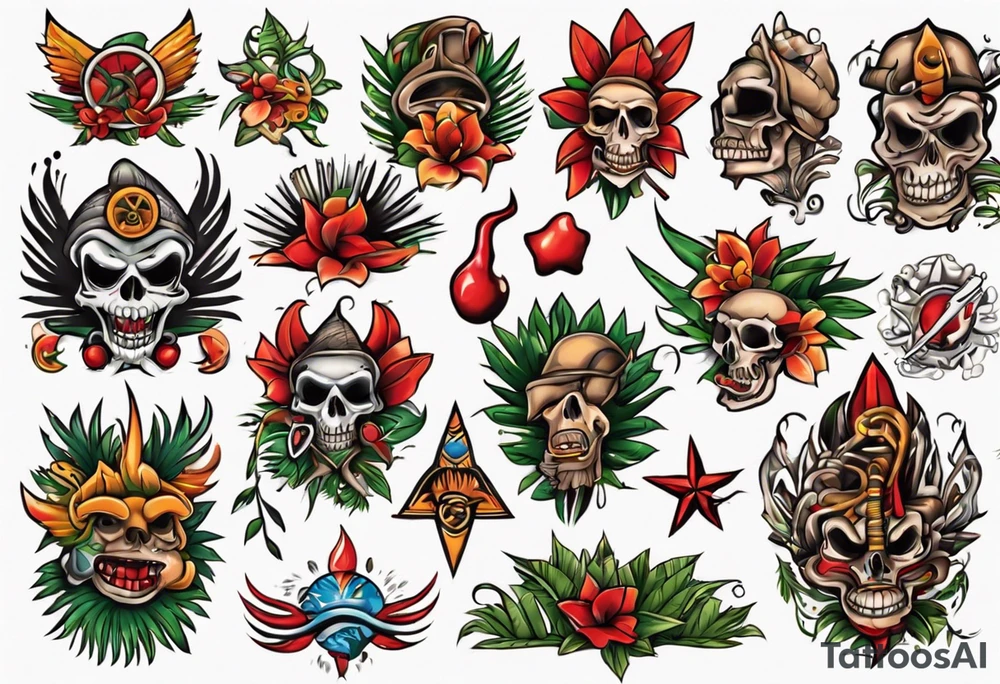 island of Trinidad and Tobago tattoo idea