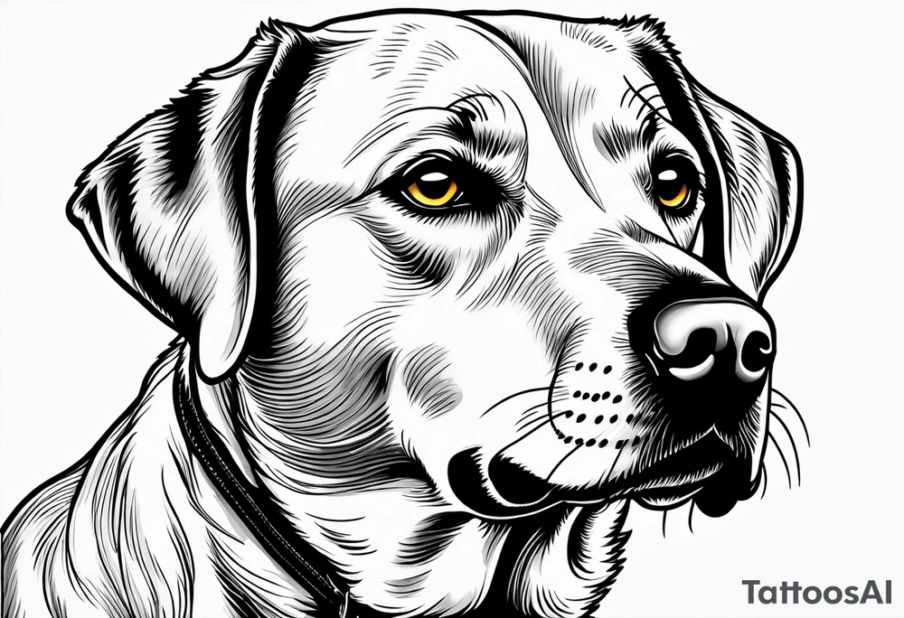 One happy light colored yellow labrador retriever. tattoo idea One happy light colored yellow labrador retriever. tattoo idea