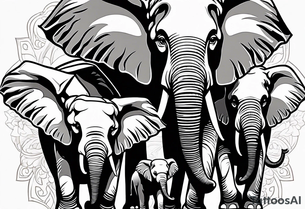 Elephant Family tattoo idea