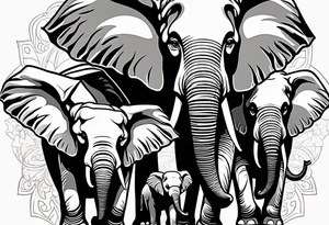 Elephant Family tattoo idea