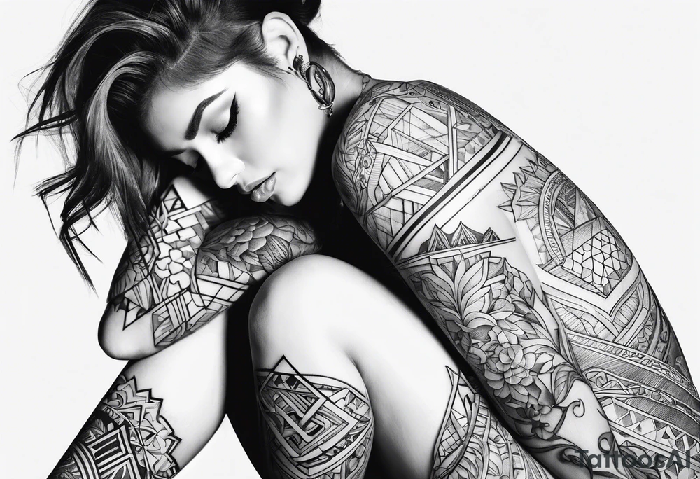 Female on hands and knee's tattoo idea