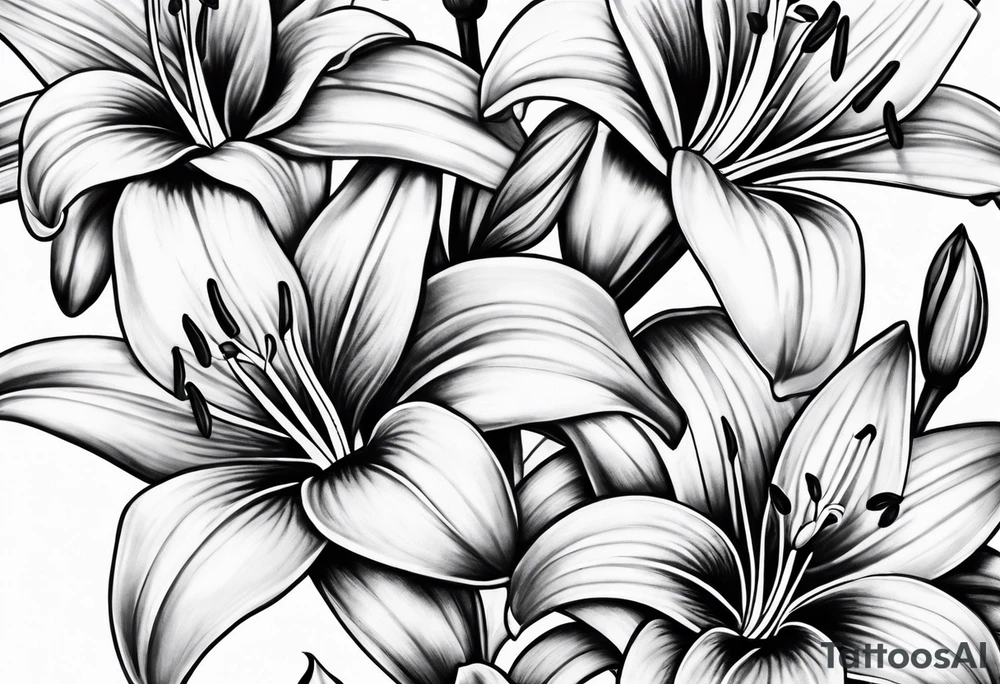 Bestfriends lillies and lilac tattoo idea