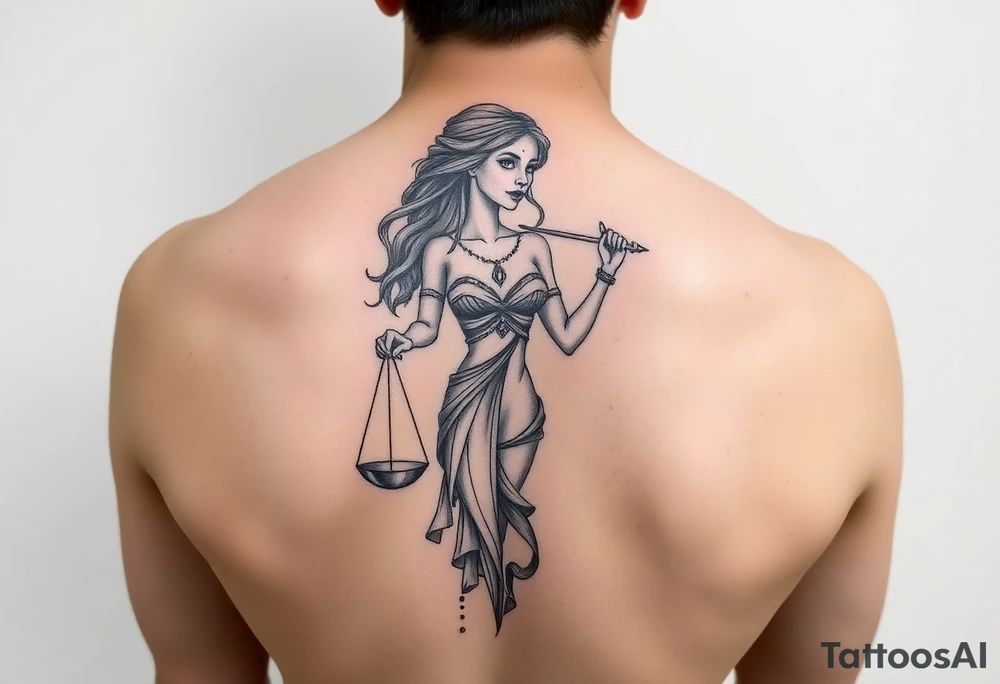 lady libra tattoo idea