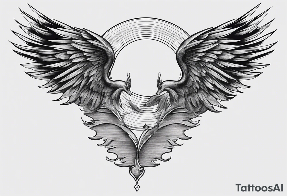 Angel and devil wings tattoo idea