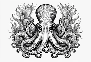 octopus holding a corn tattoo idea