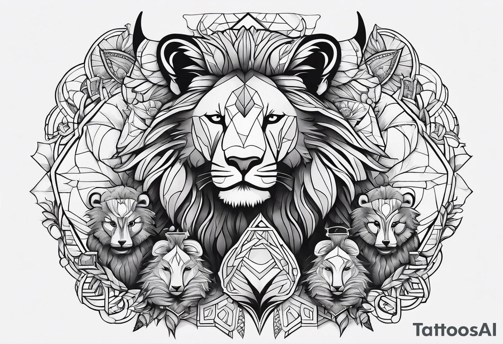 family in one animal tattoo idea