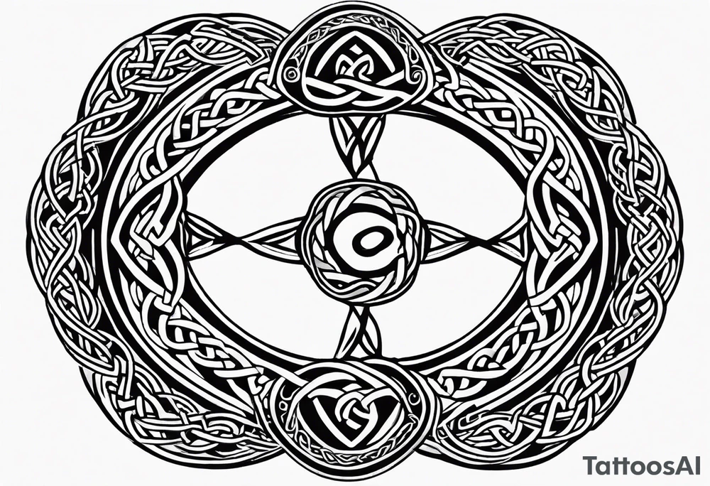 Celtic knotwork style ouroboros tattoo idea