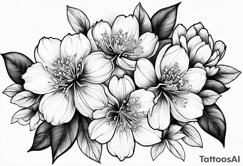 Sakura flowers tattoo idea