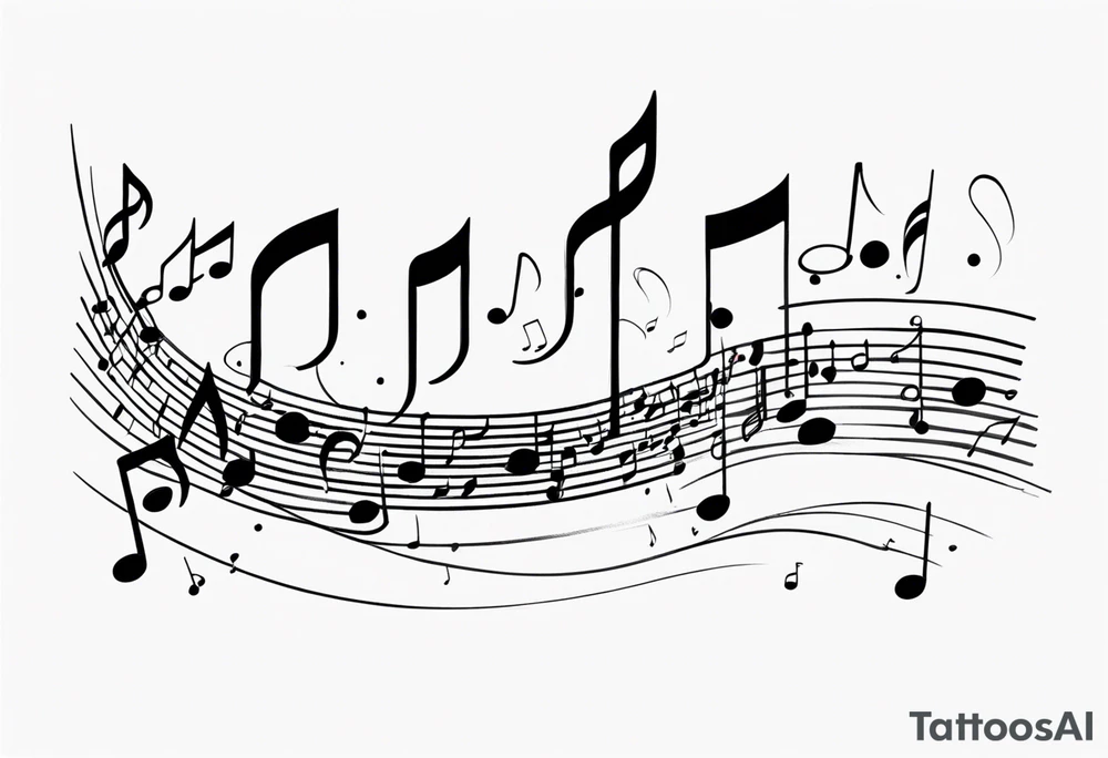 Music Notes Melody tattoo idea