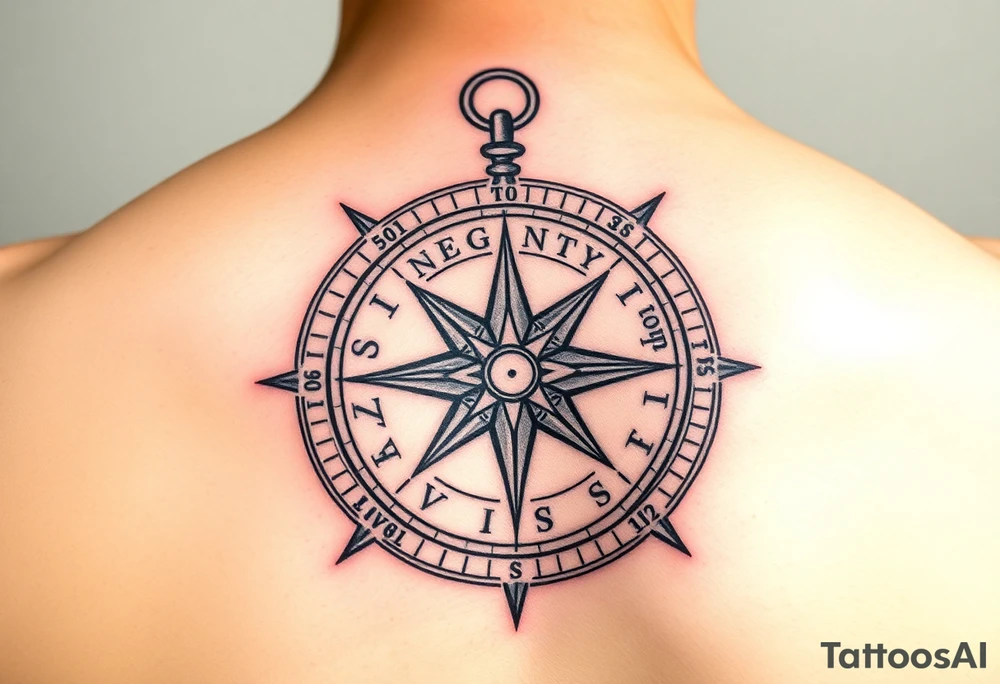 compass with Integrity, courage, love, and family tattoo idea