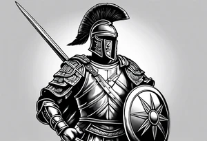 roman soldier, greek soldier, knight tattoo idea