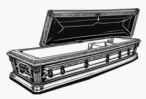 Coffin in graveyard tattoo idea