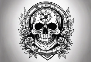 Grateful dead skull clock tattoo idea