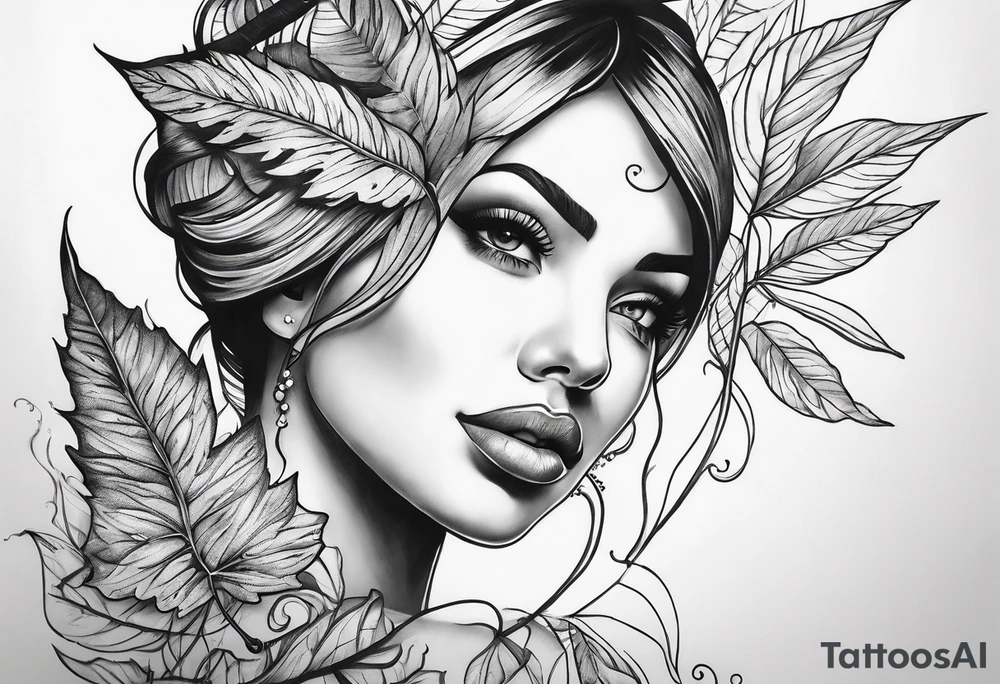 Leaf work tattoo idea