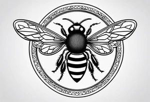 a bee inside of a emblem, like a family blazon
a bit classy and emblematic tattoo idea