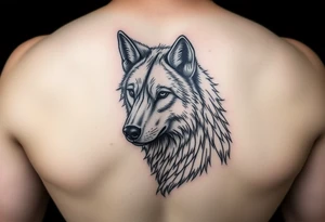 A solitary yet sublime and noble wolf and its progeny. the face for arm tattoo tattoo idea