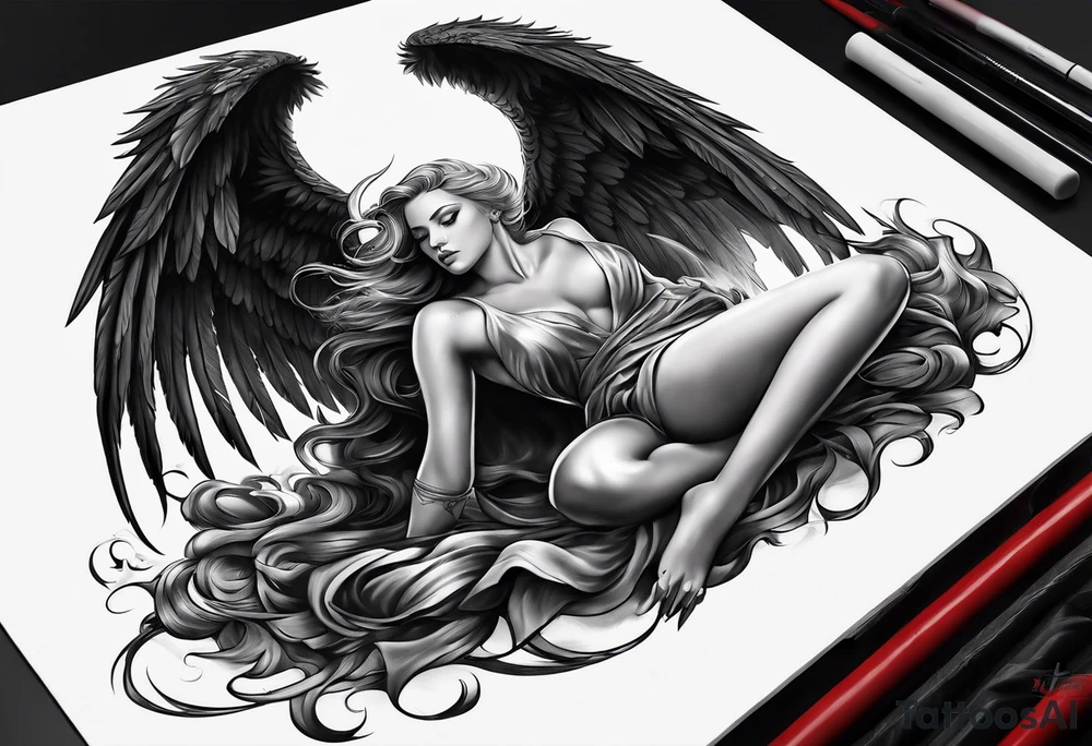 Fallen angel Lucifer tattoo idea