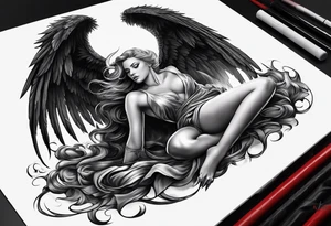 Fallen angel Lucifer tattoo idea