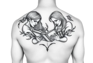 Heather, reading, football, music, mom, wife, son tattoo idea
