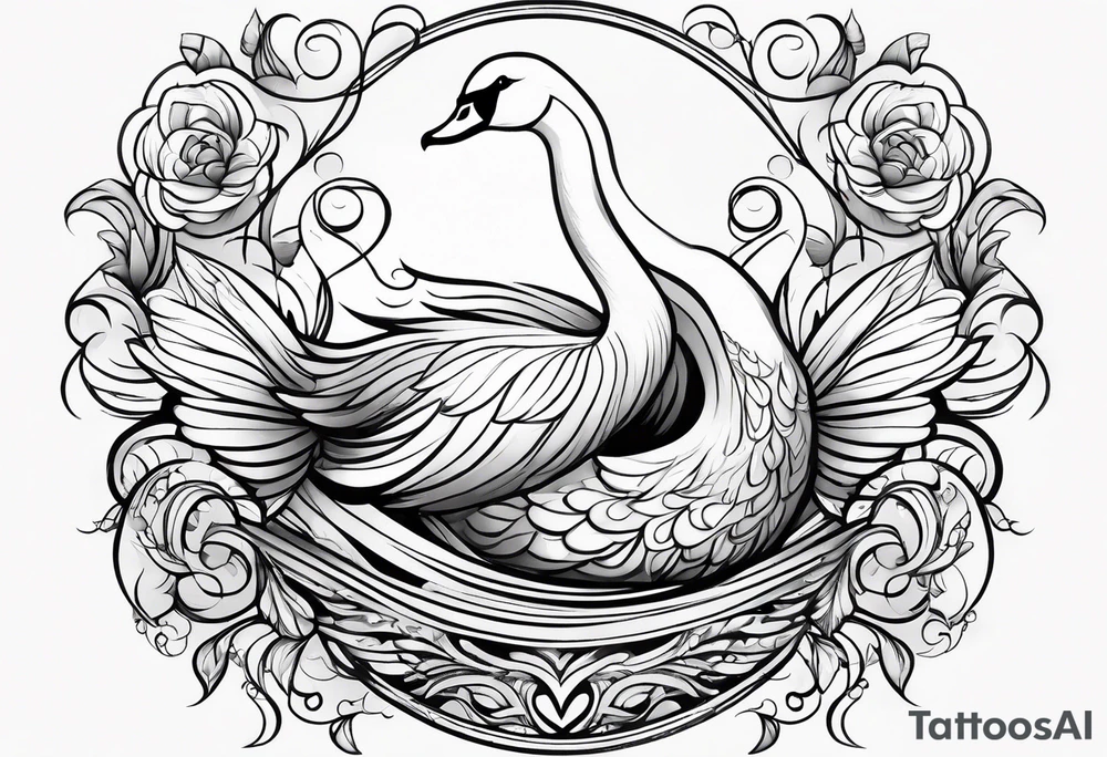 Beautiful swan tattoo idea