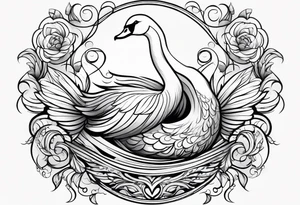 Beautiful swan tattoo idea