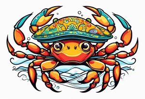 Crab and fish tattoo idea