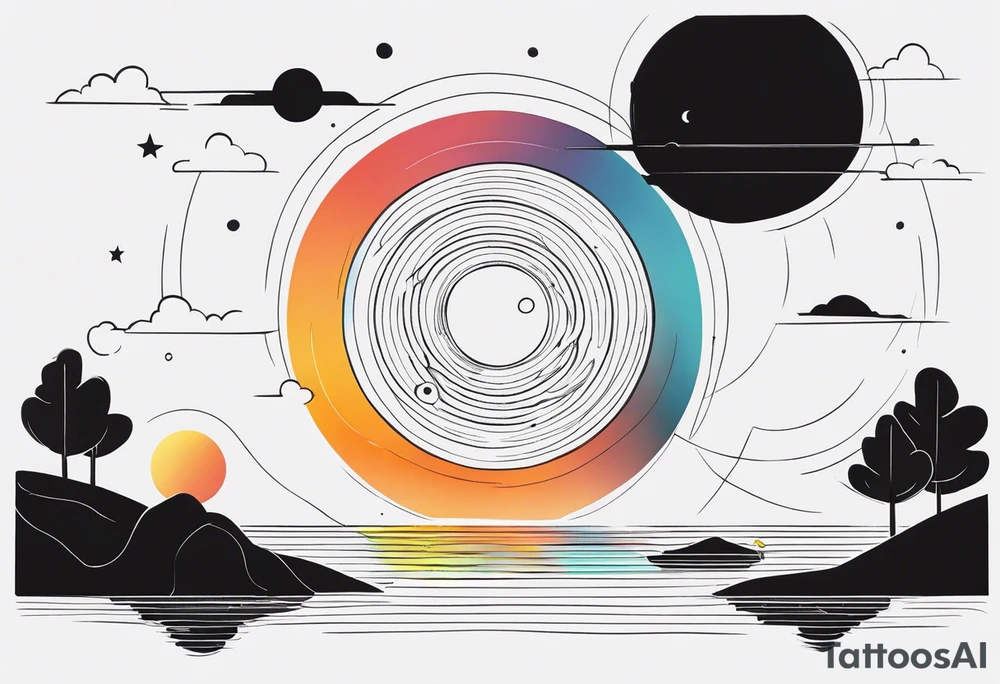 Fine line Black hole tattoo idea