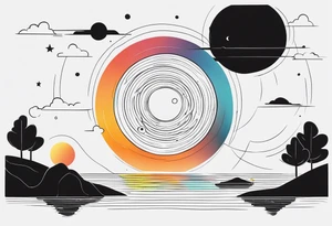 Fine line Black hole tattoo idea