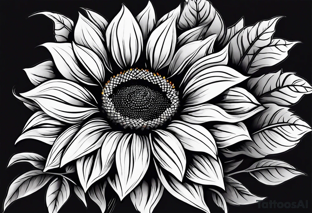 Colorful sunflower arm sleeve tattoo idea