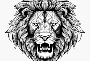 one king lion roaring tattoo idea