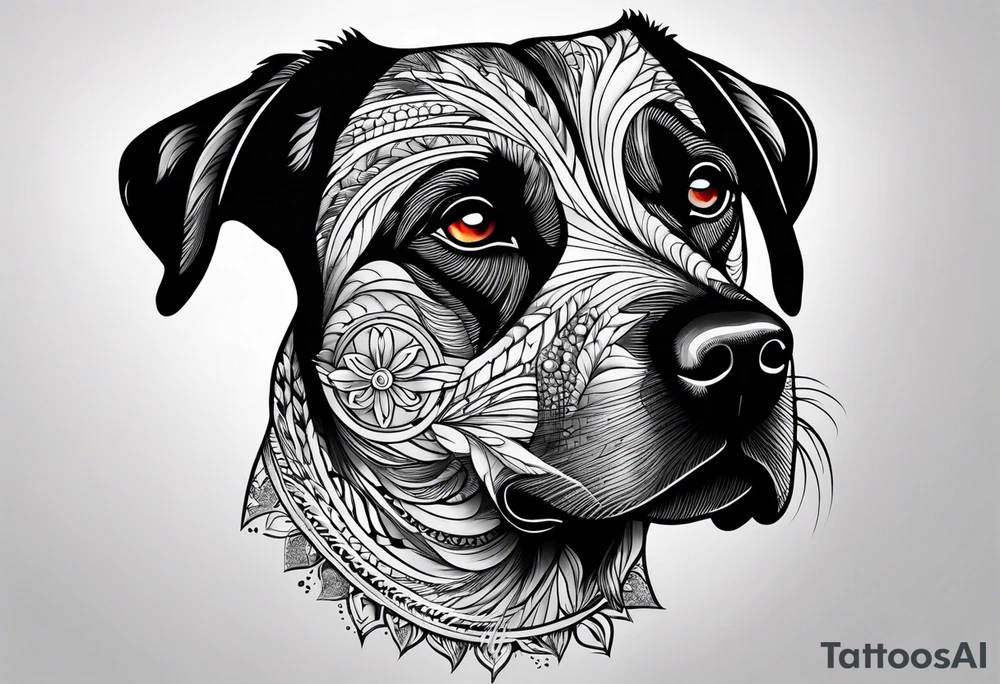 Black Labrador tattoo idea
