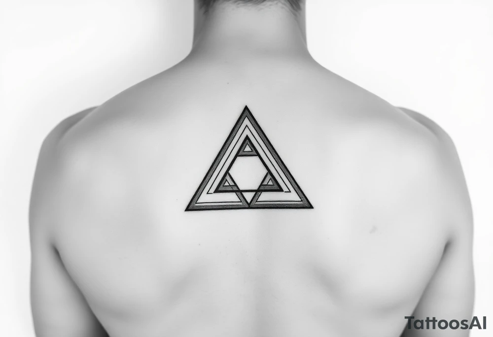 Geometric triangle small tattoo idea