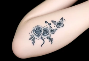 Joker tattoo with roses and a snake through the roses and money butterfly’s with filler ink full arm tattoo idea